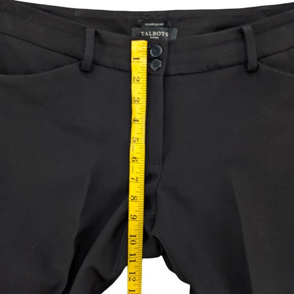Talbots Hampshire Pants Womens Solid Black Flat Front Stretch Size 6P - Picture 7 of 11